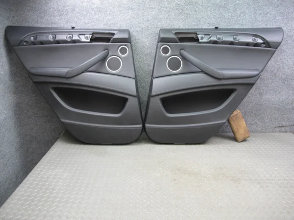 10-14 BMW E71 X6 X6M SET OF 2 REAR DOOR INTERIOR TRIM PANEL W SUN SHADES OEM