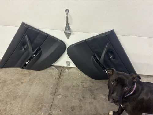 2008-2012 BMW E90 3-Series Sedan Rear Interior Door Panels Black Leather 328 Set