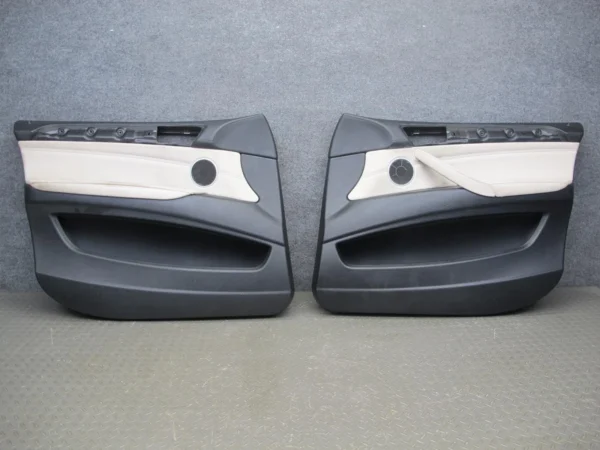 2008-2014 BMW E71 E72 X6 FRONT RIGHT & LEFT SIDE INTERIOR DOOR PANEL LEATHER SET