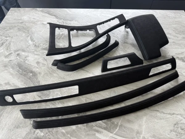 s-l1600 BMW E90 E91 ALCANTARA Interior Trim Kit set BLUE STITCHING + CENTER ARMREST LHD