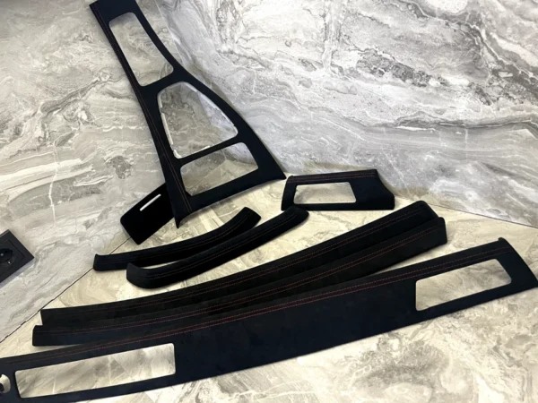 s-l960 (10) BMW E90 E91 ALCANTARA Interior Trim Kit set RED STITCHING LHD