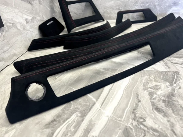 s-l960 BMW E90 E91 ALCANTARA Interior Trim Kit set RED STITCHING LHD