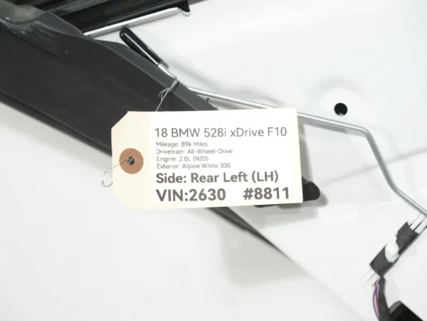 11-16 BMW F10 5 Series COMPLETE Door Rear Left Driver Side Alpine White 300 OEM