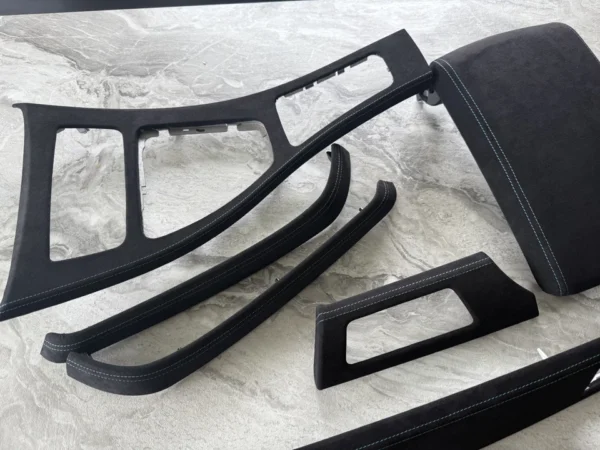 s-l960 (2) BMW E90 E91 ALCANTARA Interior Trim Kit set BLUE STITCHING + CENTER ARMREST LHD