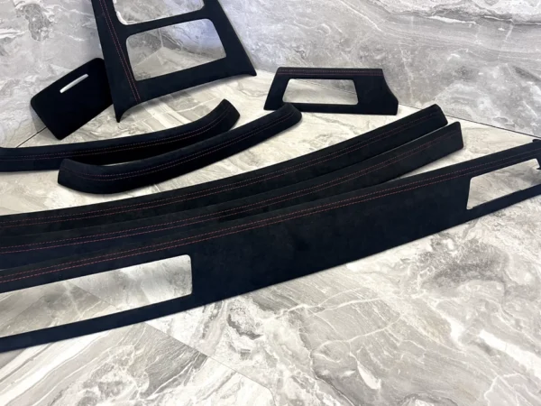 s-l960 (4) BMW E90 E91 ALCANTARA Interior Trim Kit set RED STITCHING LHD