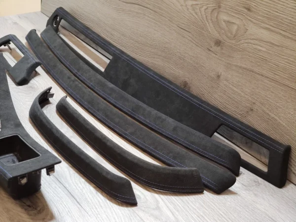 BMW E90 E91 Alcantara Blue Stitched Interior Trim Set Kit NO NAV LHD 325 328 335