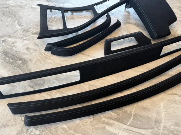 s-l960 (5) BMW E90 E91 ALCANTARA Interior Trim Kit set BLUE STITCHING + CENTER ARMREST LHD