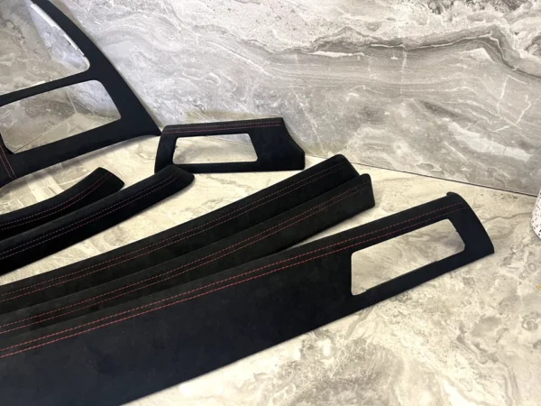 s-l960 (6) BMW E90 E91 ALCANTARA Interior Trim Kit set RED STITCHING LHD