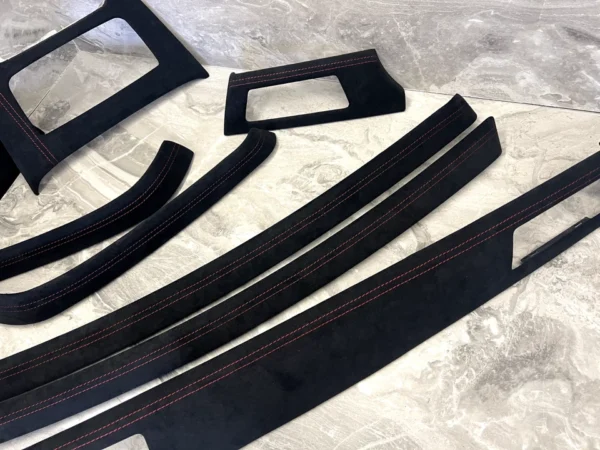 s-l960 (7) BMW E90 E91 ALCANTARA Interior Trim Kit set RED STITCHING LHD