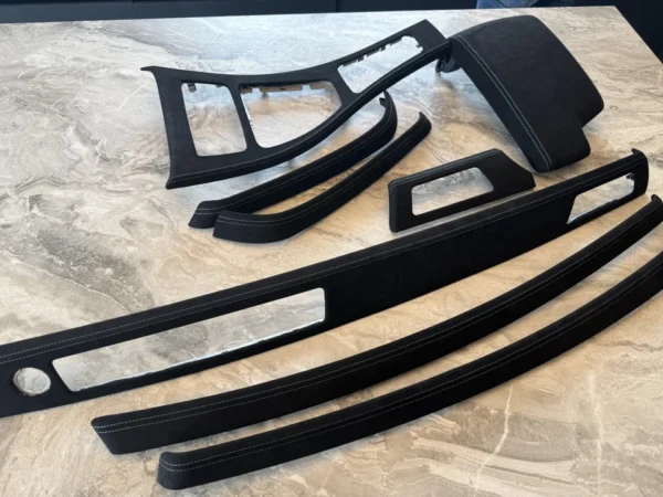 s-l960 (7) BMW E90 E91 ALCANTARA Interior Trim Kit set BLUE STITCHING + CENTER ARMREST LHD