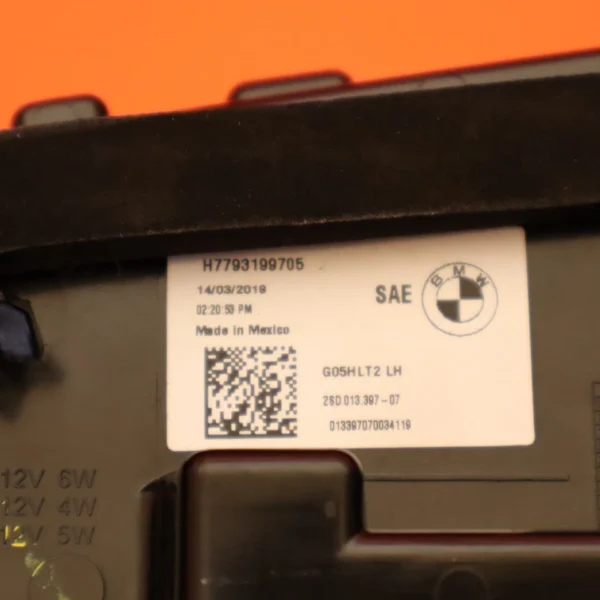 BMW X5 TAIL LIGHT LIFT GATE LEFT DRIVER 2019 2020 2021 2022 63217931997 LED OEM