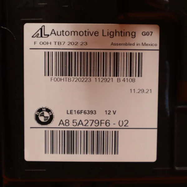 BMW X7 HEADLIGHT RIGHT PASSENGER 2019 2020 2021 2022 5A279F6-02 LASER FULL LED