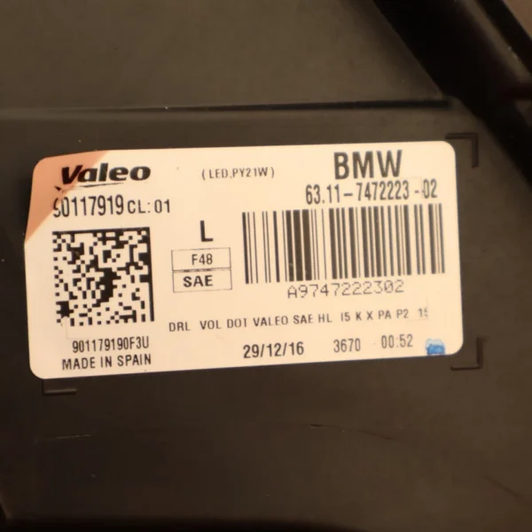 s-l960 (8) BMW X1 HEADLIGHT LEFT DRIVER 2016 2017 2018 2019 FULL LED 7472223 OEM