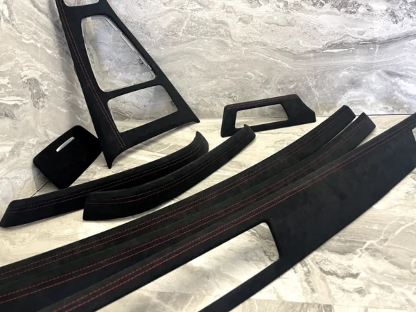 s-l960 (8) BMW E90 E91 ALCANTARA Interior Trim Kit set RED STITCHING LHD