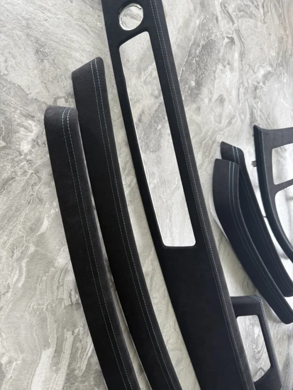 s-l960 (8) BMW E90 E91 ALCANTARA Interior Trim Kit set BLUE STITCHING + CENTER ARMREST LHD