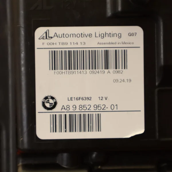 BMW X7 HEADLIGHT RIGHT PASSENGER 2019 2020 2021 2022 LED A89852952-01 OEM